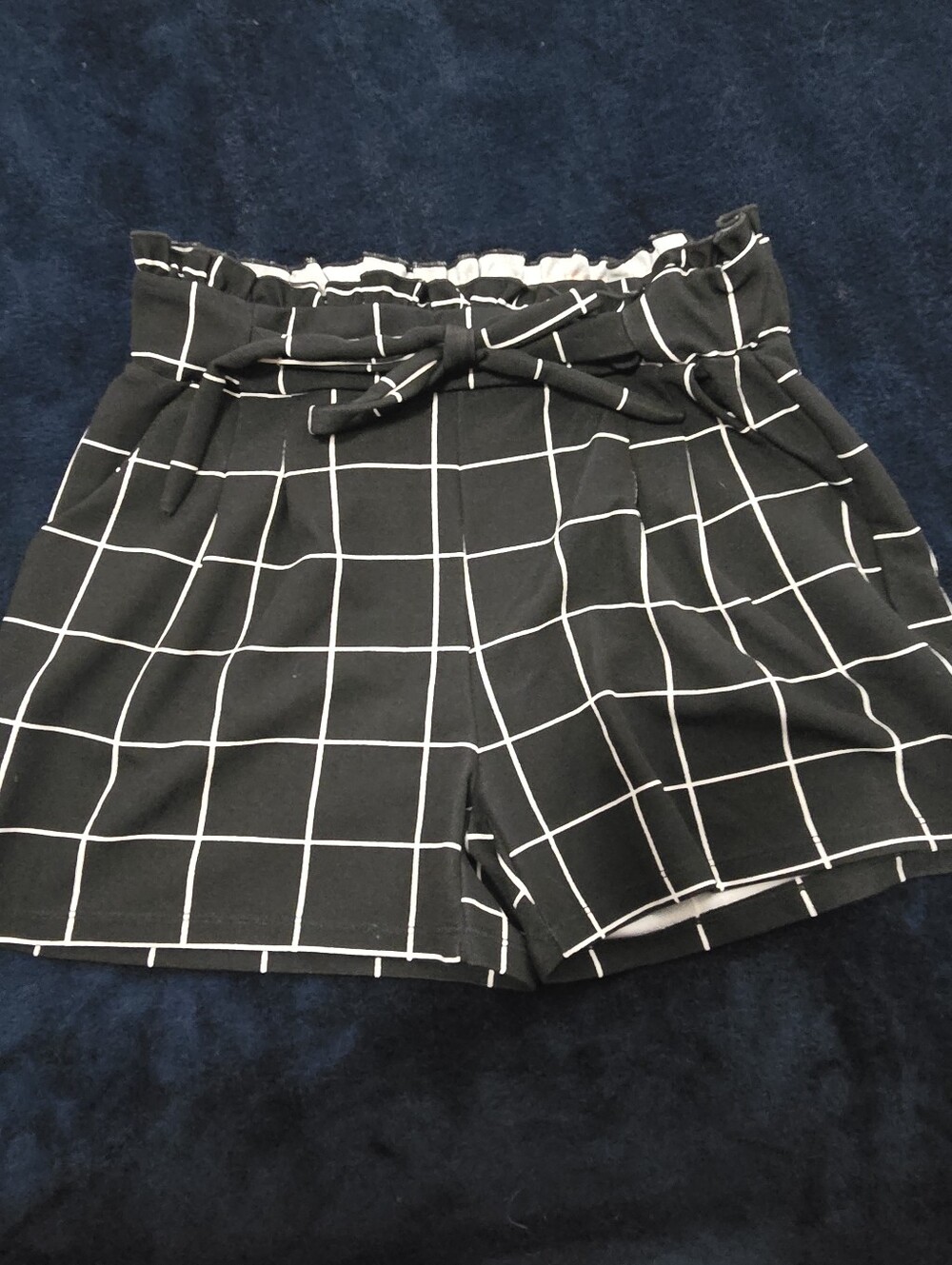 High-Waist Black And White  Shorts